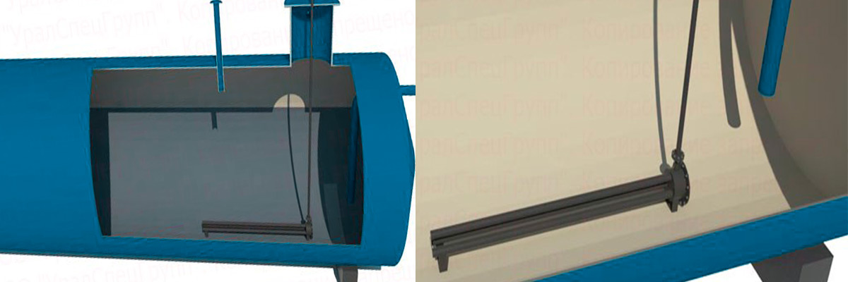 Размещение погружных нагревателей в цистерне Размещение погружных нагревателей в цистерне