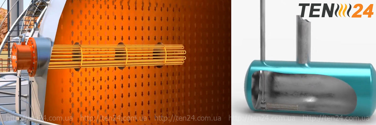Різні типи нагрівачів резервуарів від ТЕН 24