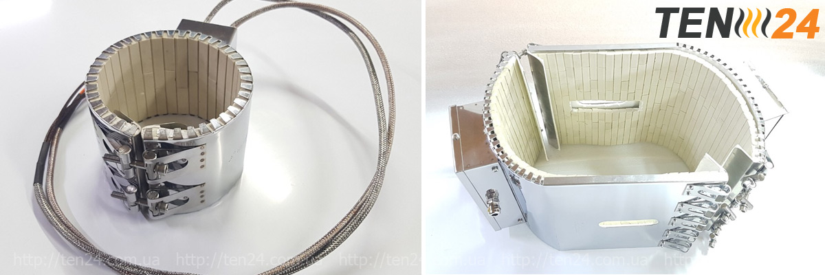 Кільцеві нагрівачі з міканітовою та керамічною ізоляцією.