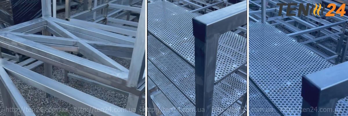 Стелажі з нержавіючої сталі