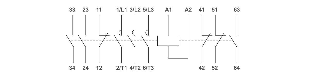 Принципиальная схема контактора CJ40