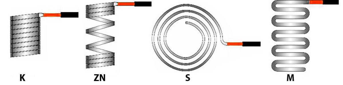 Формы спиральных нагревателей