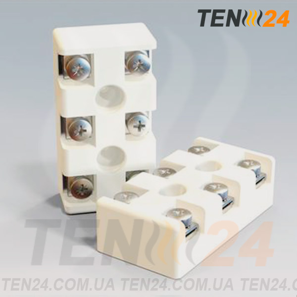 Керамічні клемні колодки трьохконтактні з відкритою контактною групою