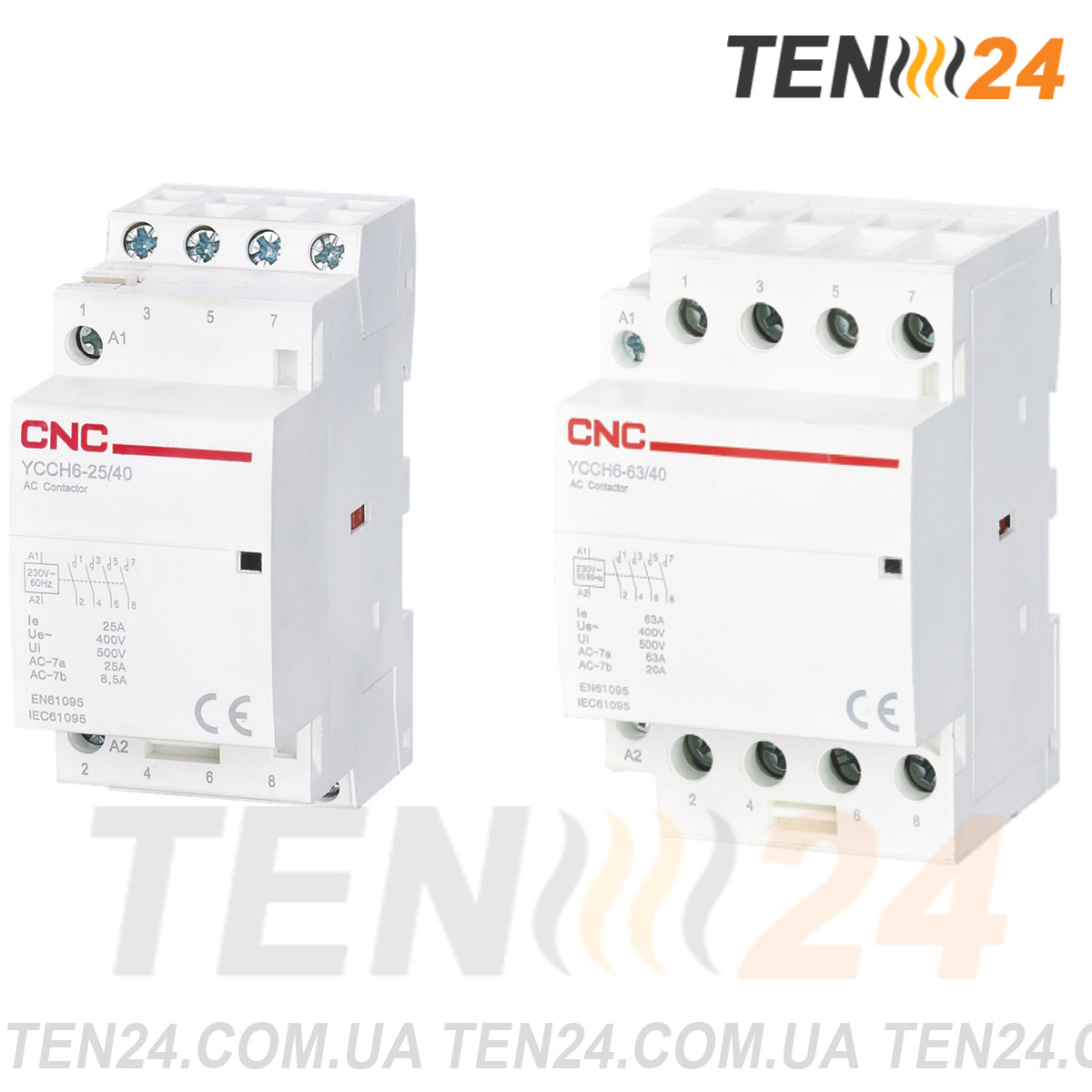 Модульний АС контактор змінного струму серії YCCH6 20..63 А фото 1 ТЕН24