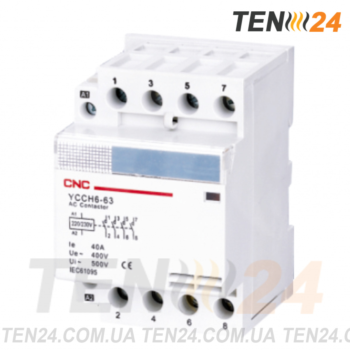 Модульный АС контактор переменного тока серии YCCH6 20..63 А фото 2 ТЭН24