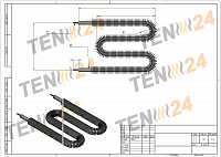 Finned heating elements for air heating drawing