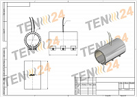 Керамічний кільцевий нагрівач (хомутовий нагрівальний елемент) креслення