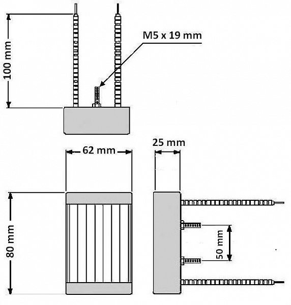 Кварцевые инфракрасные нагреватели QP чертеж