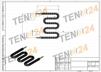 Finned heating elements for air heating drawing