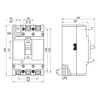 Автоматичний вимикач ВА-72 (10А - 160А, 3Р, 415/690В, 30кА - 45кА)