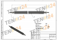 Оребренные ТЭНы для нагрева воздуха чертеж