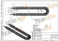 Электрические ТЭНы для воздуха, воздушные ТЭНы чертеж