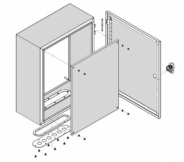 Корпус щита управління металевий клас захисту IP40 креслення