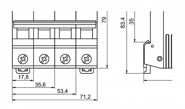 Автоматический выключатель ВА47-29 чертеж