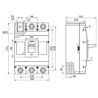 Автоматичний вимикач ВА-75 (400А - 630А, 3Р, 415/690В, 55кА - 60кА)