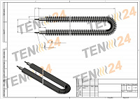 Finned heating elements for air heating drawing