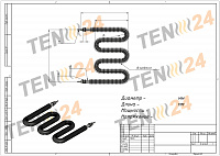 Оребренные ТЭНы для нагрева воздуха чертеж