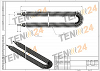 Finned heating elements for air heating drawing
