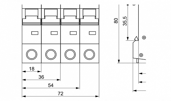 Автоматический выключатель ВА47-60 чертеж
