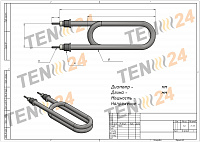Электрические ТЭНы для воздуха, воздушные ТЭНы чертеж