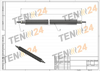 Finned heating elements for air heating drawing